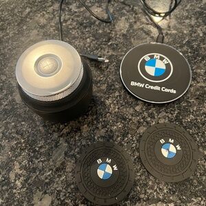 BMW: charging pad, cup holder coasters, change holder